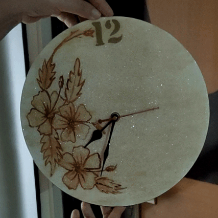 Glittery Handmade wall clock with resin coating as part of The Best Handmade Art and Craft For Your Home Decor